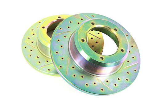 TERRAFIRMA SOLID FRONT CROSS DRILLED AND GROVED BRAKE DISC (90/110/130/D1/RRC)